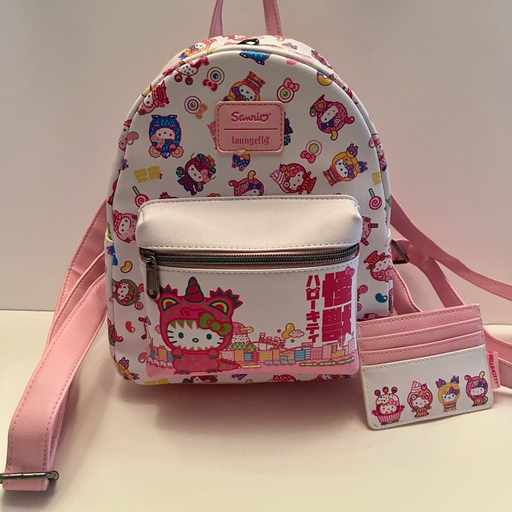 NWO tags Loungefly Hello Kitty Pink Backpack and Cardholder Set